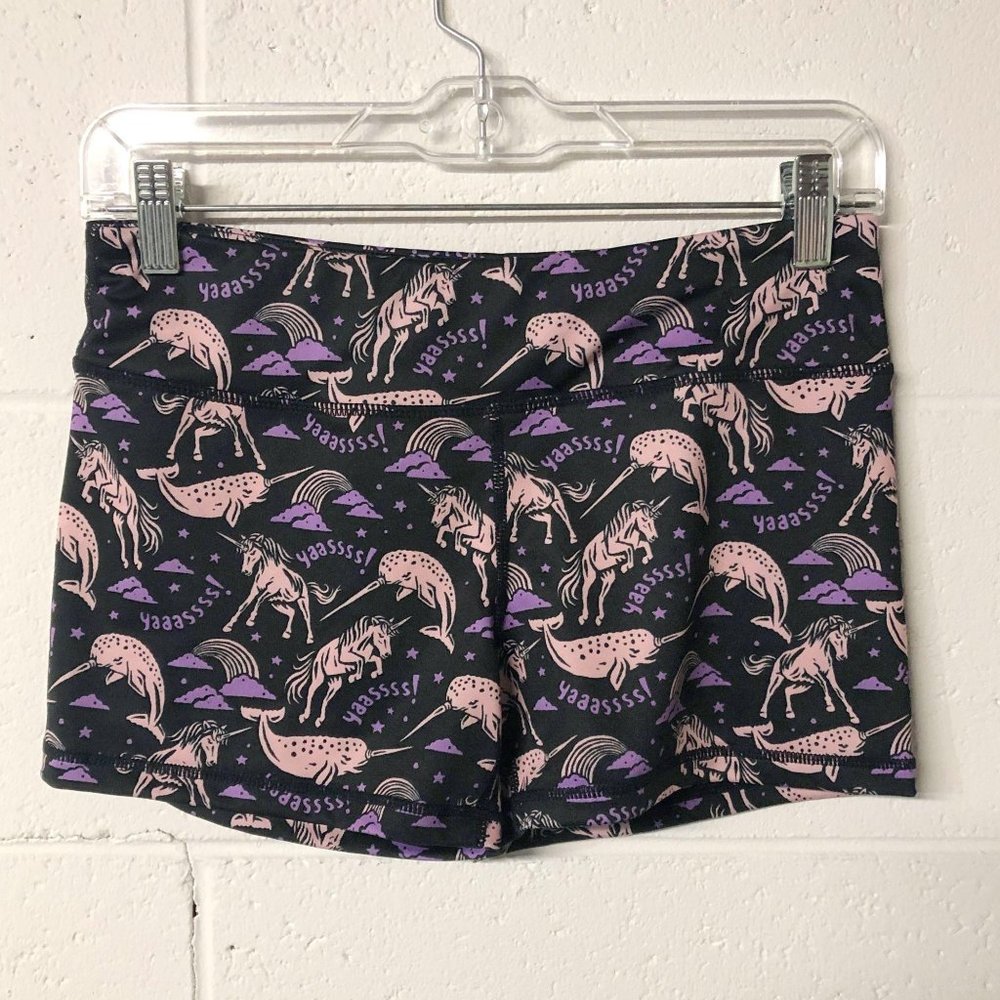 Womens IAB MFG Unicorn Narwhal Workout Booty Short